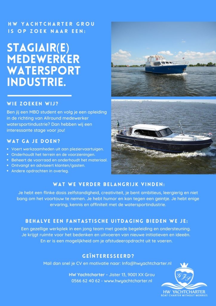 Vacature-Stagiaire-HW-Yachtcharter-medewerker-watersport-industrie