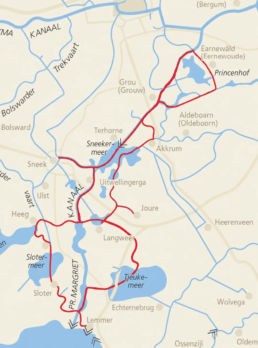 Friesland Route routekaart