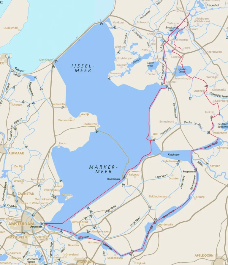 Routekaart van Amsterdam Route